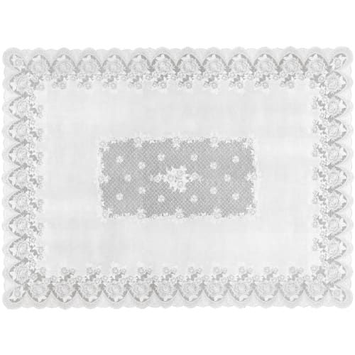 Made in Japan, Vinyl Tablecloth, Rectangular, Water-Repellent, Waterproof, White, Stylish, Rose Lace, Easy Wipe-Off, Medium, 120x150cm