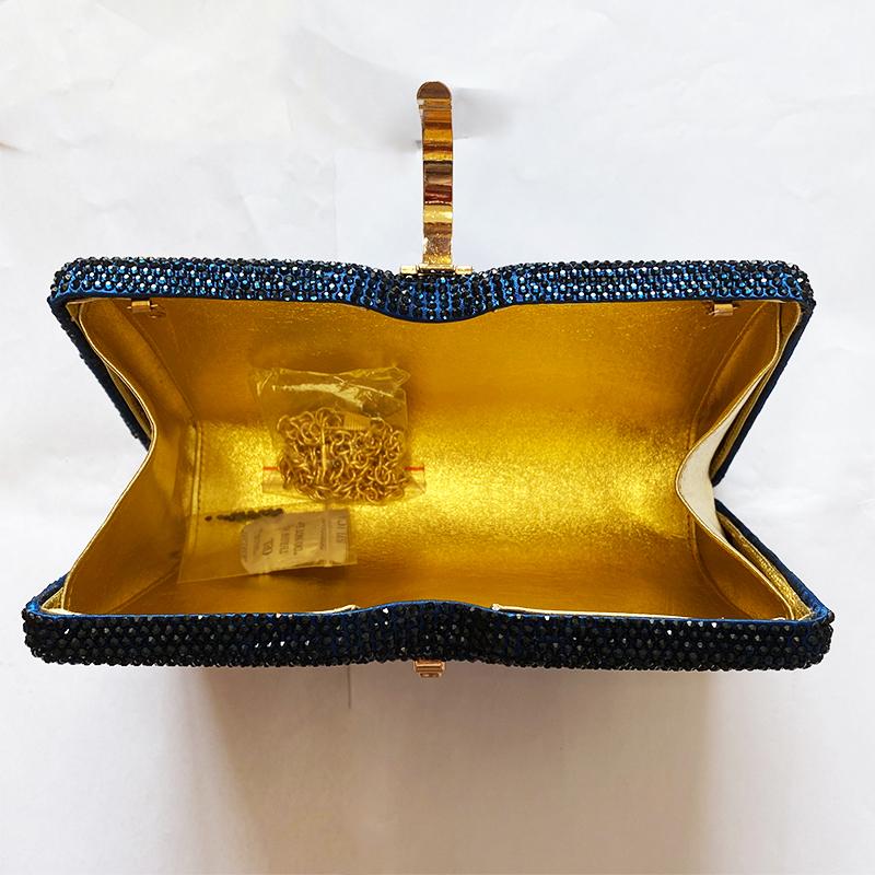 Coffee/Red Crystal Large Evening Clutches Diamond Wedding Purses Rhinestone Party Handbags Silver Bridal Dinner Clutch Bag