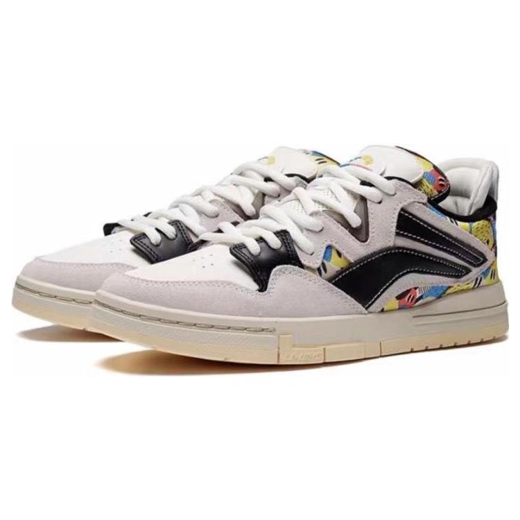 Кроссовки Li Ning Weiw Pro Trendy, нескользящие, износостойкие, с низким верхом, для скейтбординга, женские, белые, черные, AECS036-1