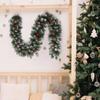 Рождественская гирлянда Snowy 8.86 футов, декор для каминной лестницы в помещении и на открытом воздухе