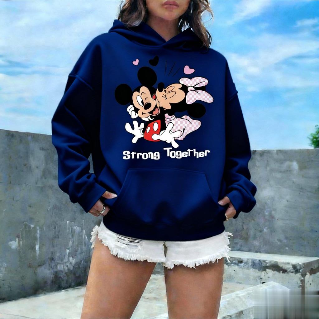 Унисекс Худи с графическим принтом Disney Happy Halloween Женская Мужская Мультяшный Пуловер Толстовка Уличная Одежда Осень Повседневная Мода Трендовая