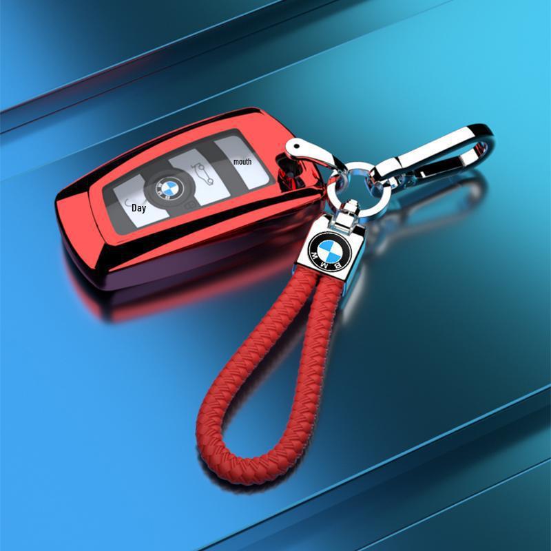 Compatible BMW Key Case for X3, X4, 1, 3, 5, & 7 Series - Decorative Key Shell & Chain