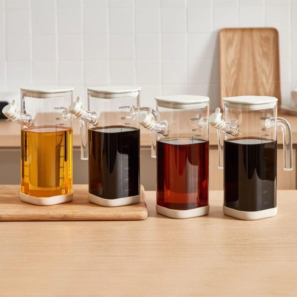 Heat-resistant Glass Oil Bottle Large-capacity Spice Container Cooking Oil Pot Condiment Storage