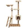 Cat Tree - vidaXL - 150 Cm - Beige - Sisal - Soft Plush