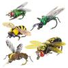 2pcs Fly Bees Floating Lure with Box Artificial Insect Lures Attractant Baits Fishing Tackle Gear Fly Fishing Hook Baits
