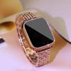 Metal Strap for Apple Watch Band 41mm 45mm 40mm 44mm Woman Diamond Stainless Steel Link Bracelet iWatch 9 8 7 6 SE 5 Accessories