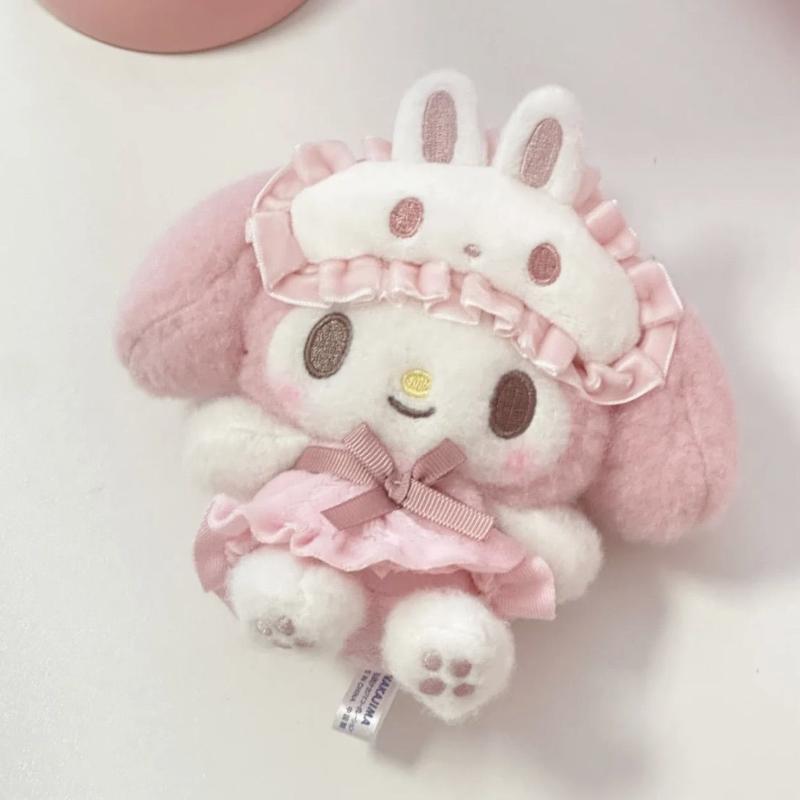 Мультяшная Аниме My Melody в Очках Плюшевая Кукла Брелок Кавайный Подвеска для Рюкзака Пары Подарок
