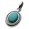 Figmart Простой кулон из камня с бирюзой [Серебряный аксессуар] fp0105