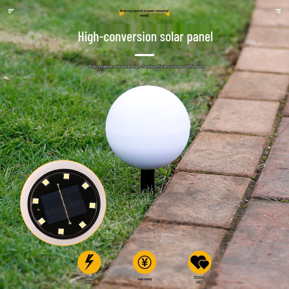 Rainproof Solar Sphere Lawn Lamp for Outdoor Garden and Courtyard Decoration