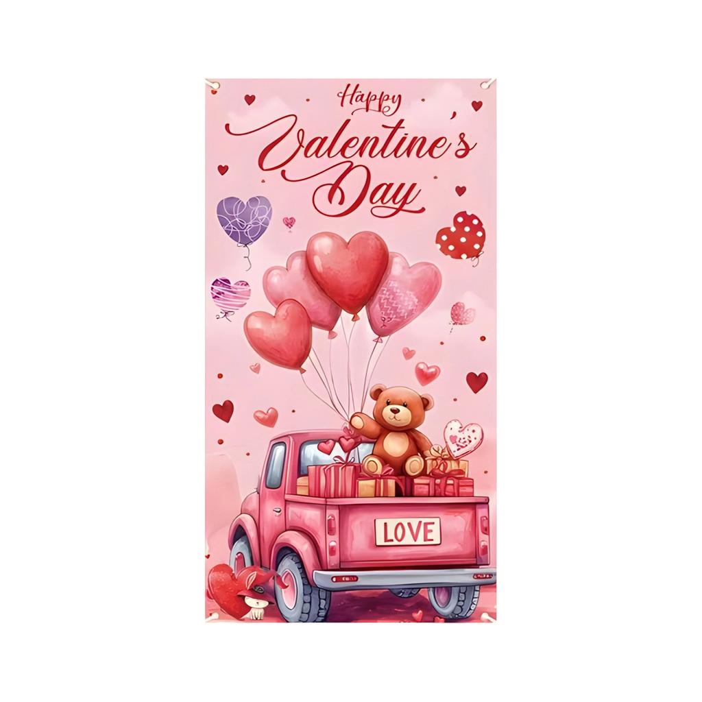 Valentine's Day Door Curtain Decoration Party Atmosphere Love Hanging Flag Decoration Door Frame Door Cover