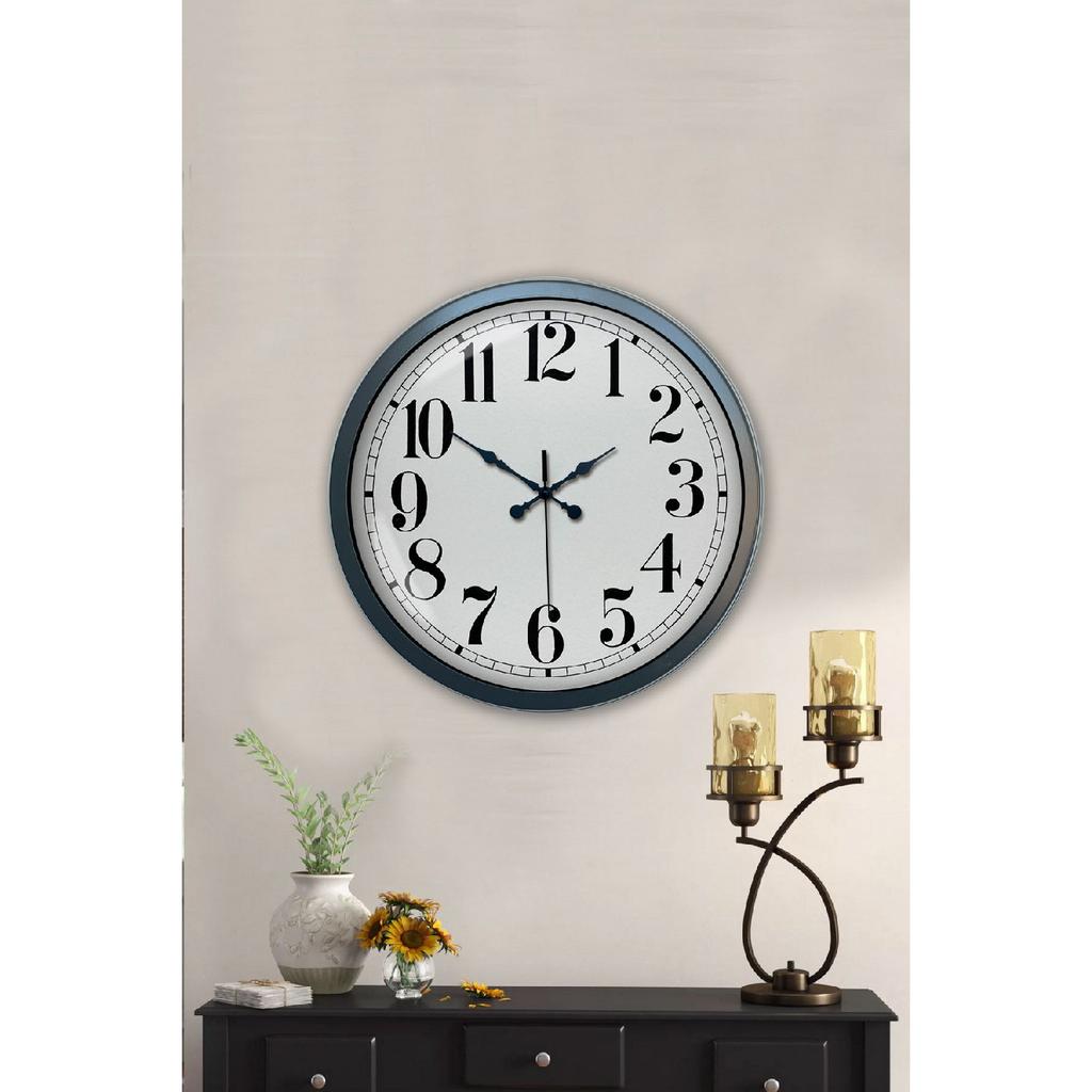 Металлические настенные часы с большими цифрами 40 см
