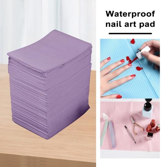 125 шт одноразовых полотенец для стола для дизайна ногтей, водонепроницаемый 3-слойный коврик для дизайна ногтей, бумажные листы, чистые подушечки, коврик для стола для татуировки, маникюрный стол