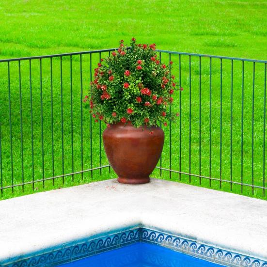 Искусственные топиарные деревья с цветами камелии, уличные поддельные топиарные шары с шипами для земли, искусственные зеленые кустарники для сада, крыльца, балкона, декор