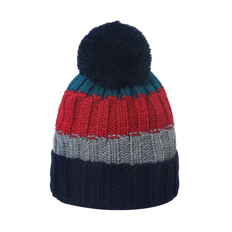Зимняя шапка мужская осенне-зимняя новая цветная полосатая шерстяная шапка флисовая утолщенная лыжная шапка вязаная шапка мужская