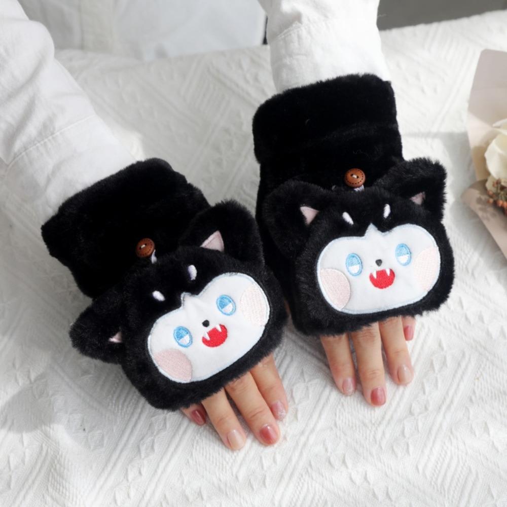 Cartoon Animals Cartoon Winter Gloves Soft Plush Pig Gloves Kawaii Children Gloves  Autumn
