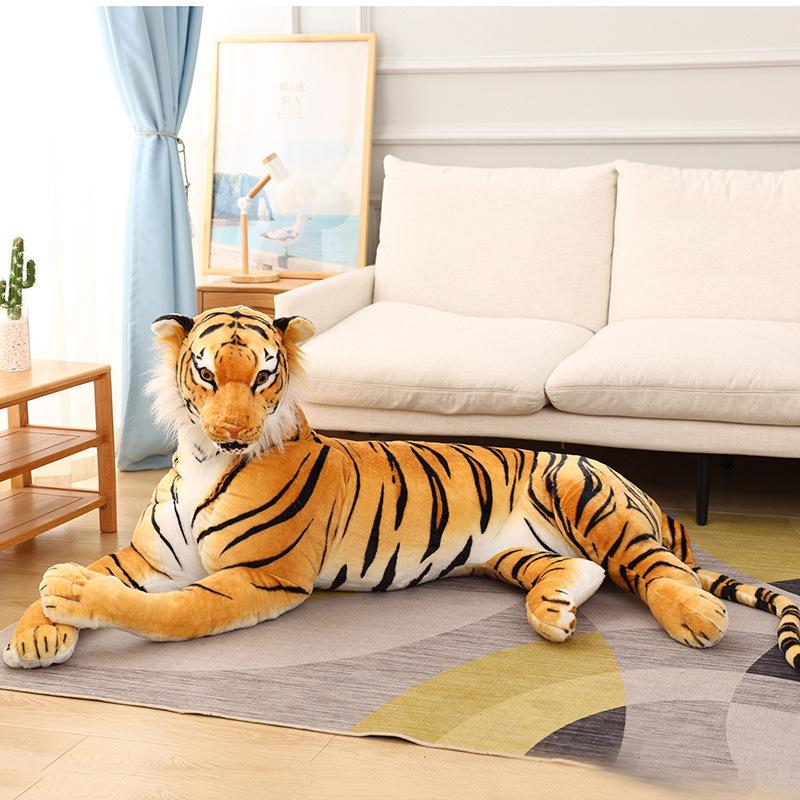 Simulated Tiger Doll Plush Toy Zoo Lying Posture Siberian Tiger White Tiger Doll Children Soothing Doll