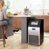Commercial Ice Maker Machine, Freestanding Stainless Steel Ice Machine with Self-Cleaning, LCD Display, 45kg/24 Hours and 11kg Storage for Home