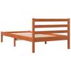 Solid Wood Bed Frame without Mattress Wax Brown 75 x 190 cm Pine Wood