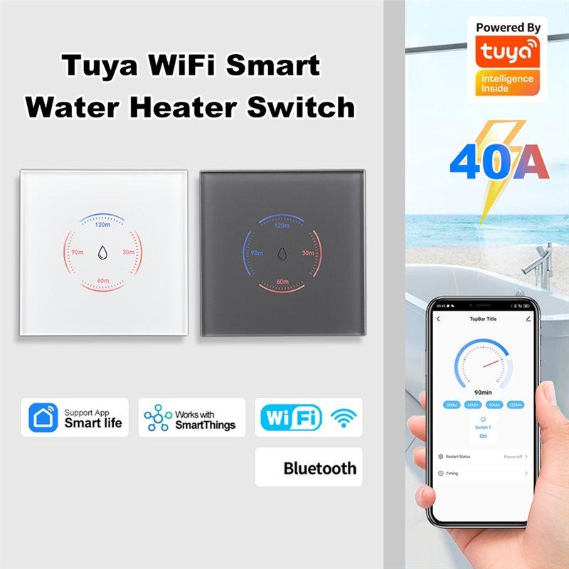 A03F-2 шт. Tuya Wifi Умный EU Переключатель для котла 40А EU Стандарт Умный переключатель для водонагревателя с функцией обратного отсчета EU Вилка
