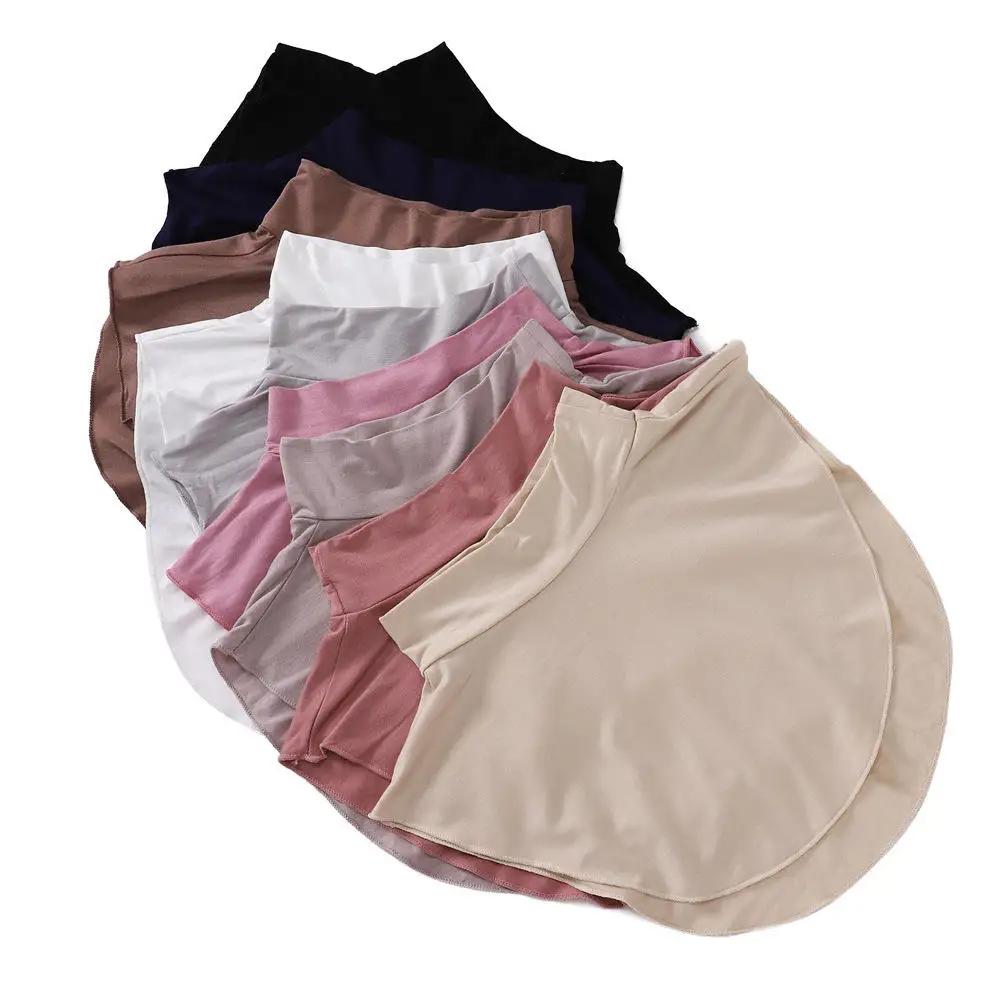 Мусульманский хиджаб, шейный платок, поддельный воротник, водолазка для женщин, поддельный воротник рубашки, хлопковый трикотаж, простая модальная водолазка