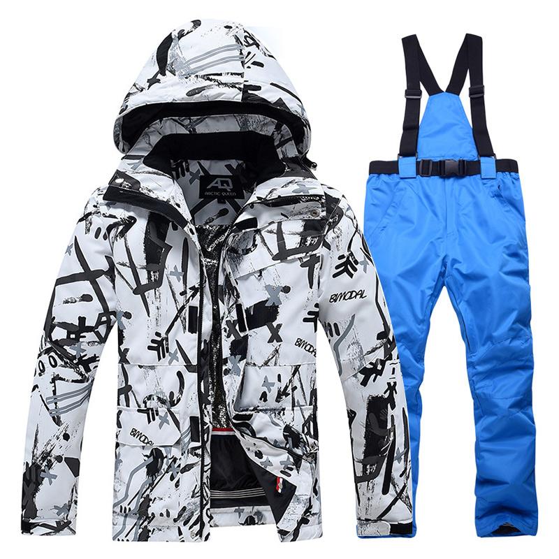 Зимний мужской и женский лыжный костюм, уличный теплый ветрозащитный водонепроницаемый костюм для катания на лыжах, сноуборде, мужская и женская лыжная куртка, лыжные штаны, зимний комбинезон