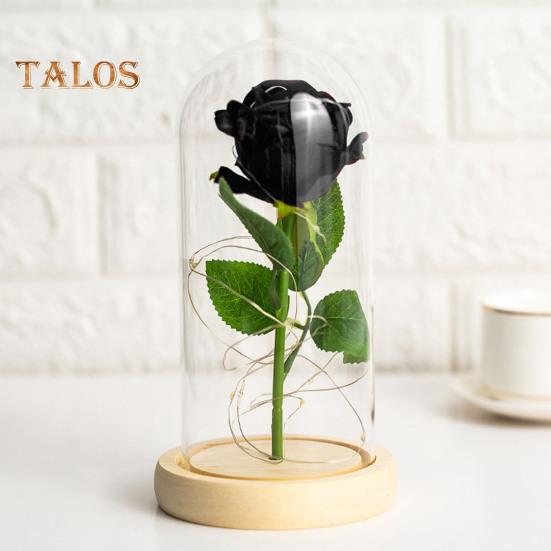 Искусственные цветы розы Вечная роза со светодиодной подсветкой Реалистично выглядящая имитация цветка розы на батарейках Подарки на праздники