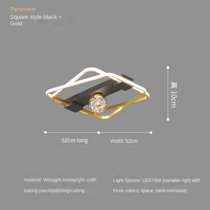 Новый светодиодный потолочный светильник для помещений Современная домашняя потолочная лампа 110 В 220 В для гостиной спальни столовой Черно-золотой светодиодный светильник