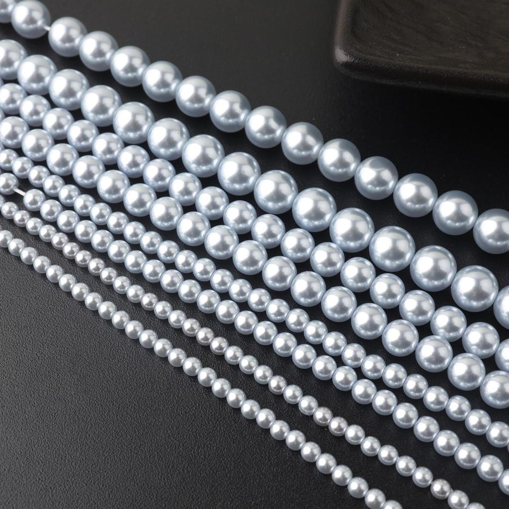 Бусины из ледяного голубого стекла Ши Цзя: Круглая ракушка для изготовления украшений и браслетов своими руками.