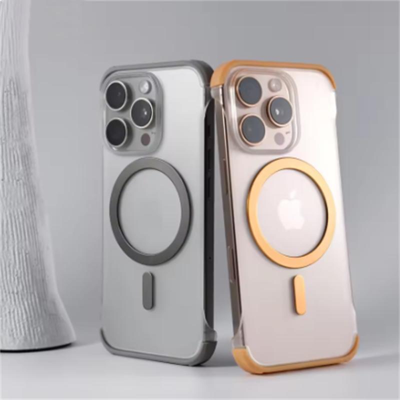 Ultra Thin Matte Frameless Magnetic Magsafe Case For iPhone 16 15 14 13 12 Pro Max 16 Plus Wireless Charging PC Shockproof Cover