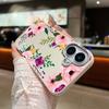 Чехол из мягкого ТПУ с текстурой кожи и цветочным узором для iPhone 16 15 14 Pro Max 15 Plus 12 13 Pro Max 11. Ударопрочная телефонная накладка с цветами