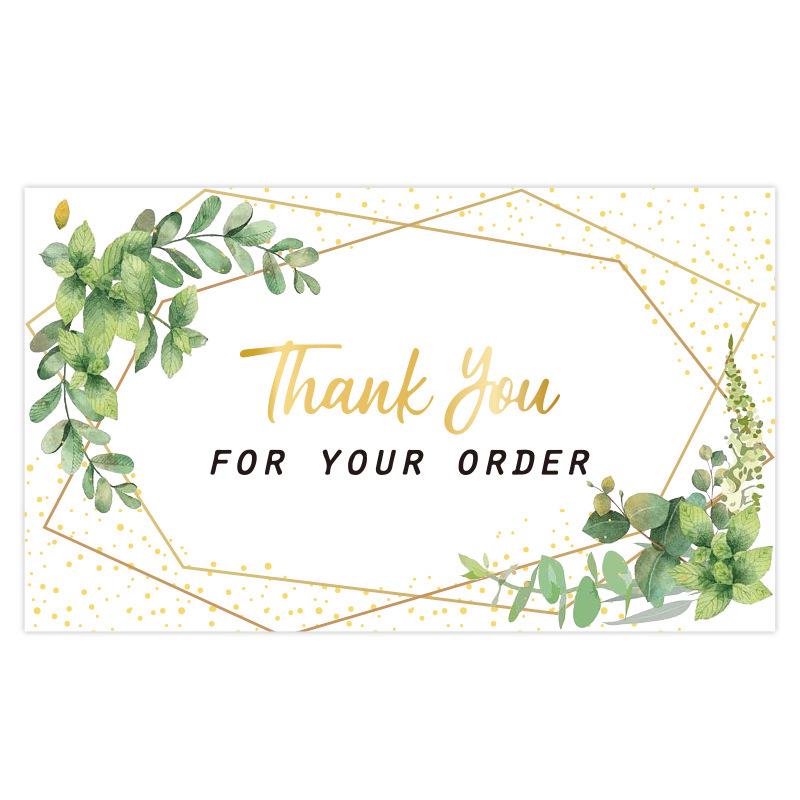 Black Thank You Greeting Cards, 50 Sheets/Pack