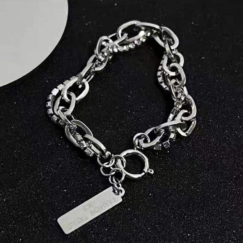 Fashionable Unisex Double Layer Bracelet Highend Alloy With Geometric Shapes