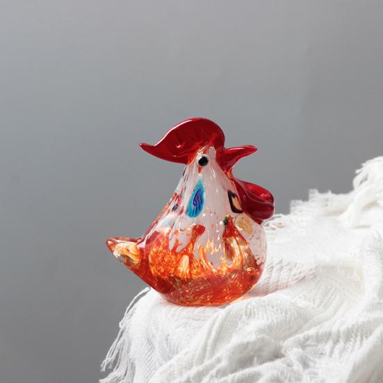 Ручная работа, фигурка петуха с цветной глазурью, статуэтка курицы в деревенском стиле, реалистичная скульптура животного, украшение для полки, рабочего стола в доме и офисе