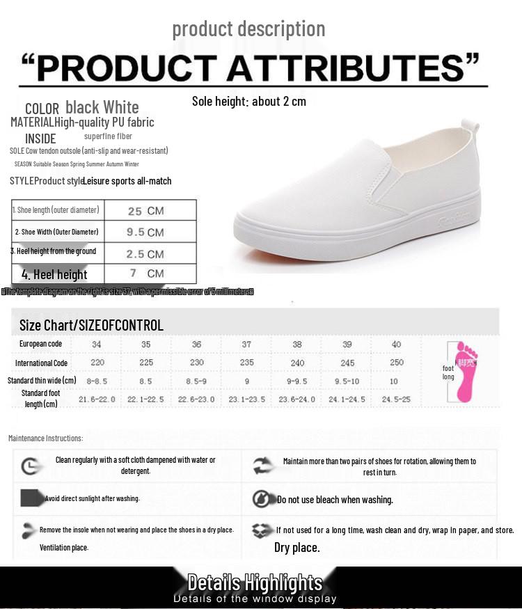 Versatile Women's White Slip-on Shoes - Autumn/Winter Flat Leather Sneakers for Nurses and Students