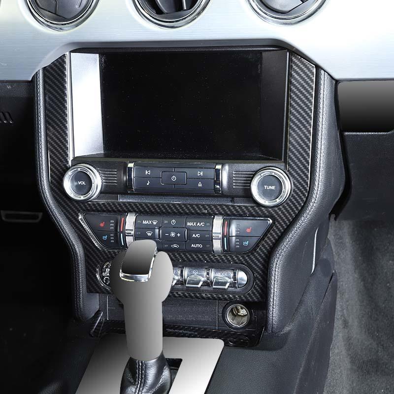 Car Central Control Navigation Panel Decorative Cover Stickers Fit For Ford Mustang 2015 Up ABS Interior Accessories