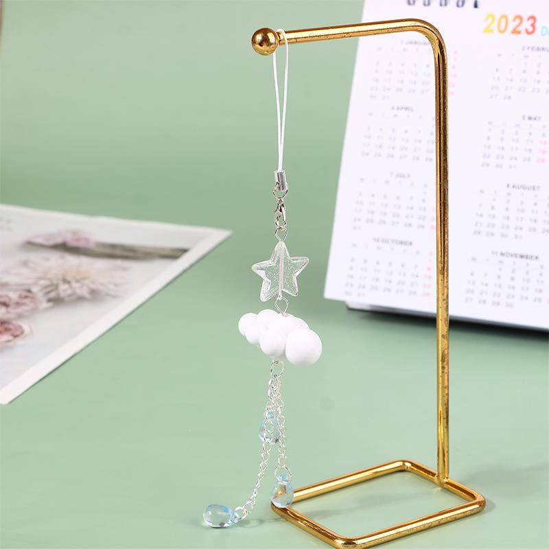 Kawaii Y2K Cloud Bell Orchid телефонная подвеска милый бисерный ручной работы милый брелок для девушки для камеры CCD Charms