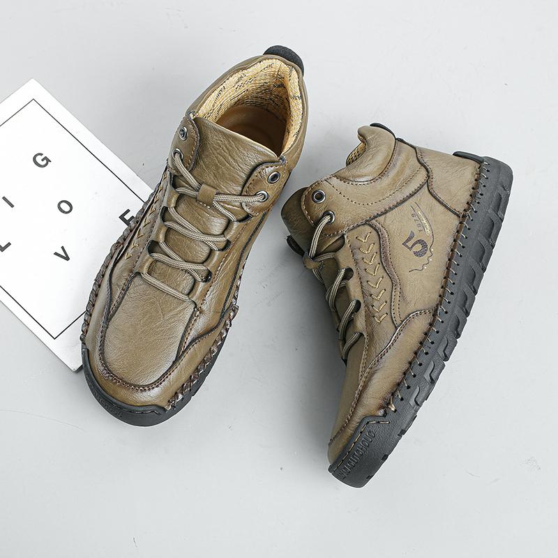 Handmade Genuine Leather Boots Comfortable Ankle Boots for Men Casual Shoes Outdoor Tooling Shoes