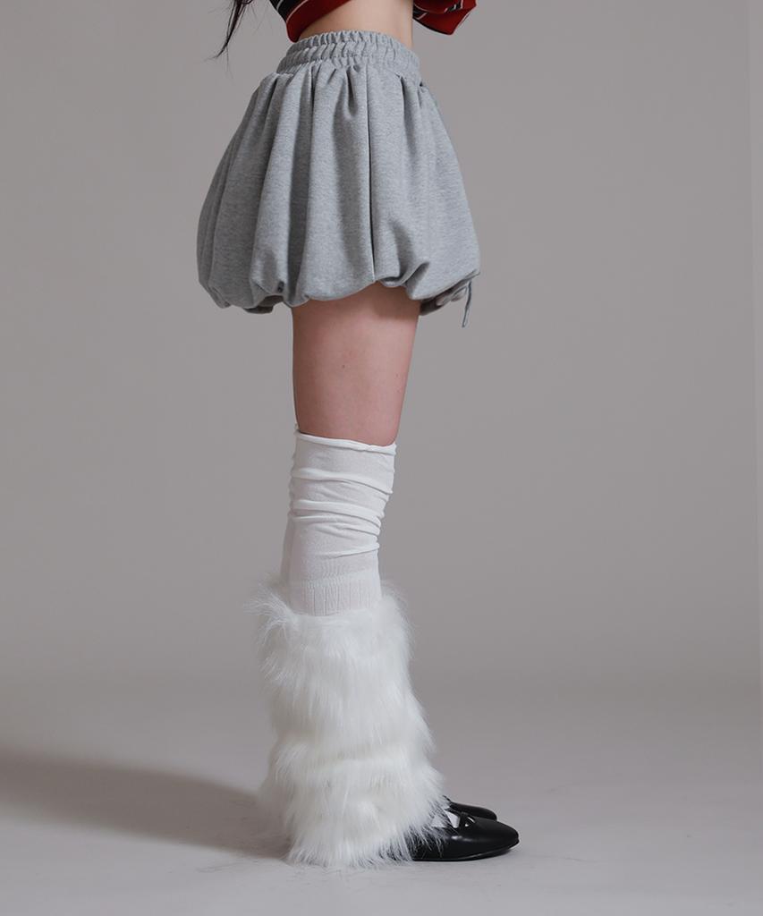 LIKE THE MOST Pumpkin Balloon Mini Skirt Pants_Gray