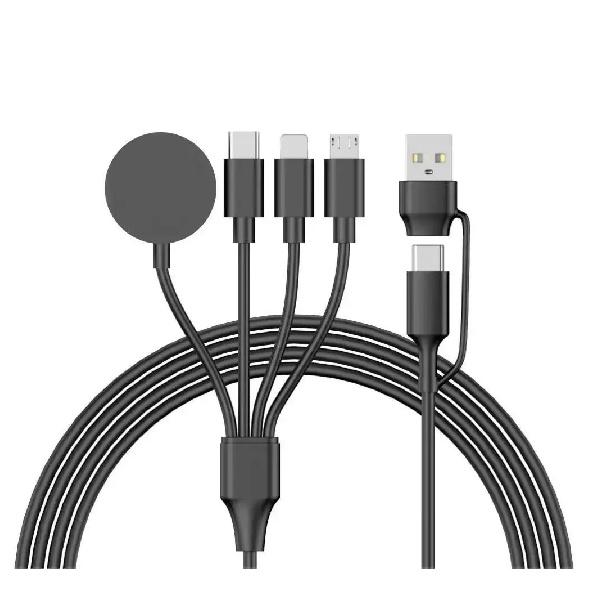 Универсальный кабель для зарядки 4 в 2 для Apple Watch Зарядное устройство USB C Кабель для путешествий Совместим с iPhone 15 14 13 Сериями iWatch