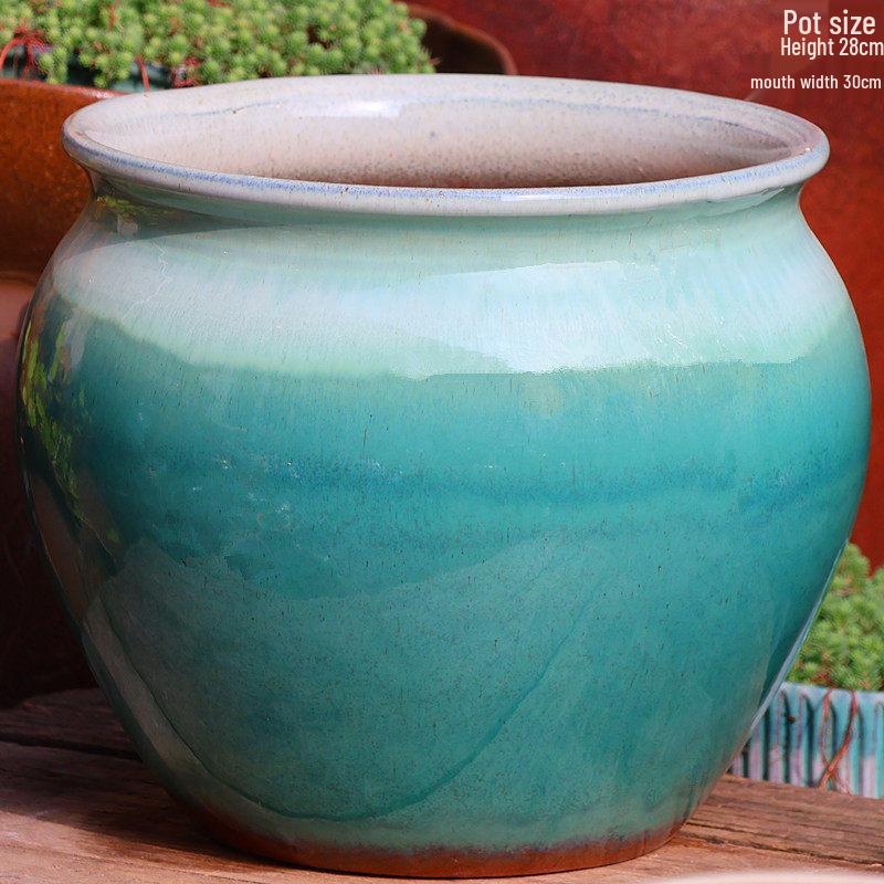 Large Retro Handmade Ceramic Flower Pot for Bougainvillea and Bird of Paradise