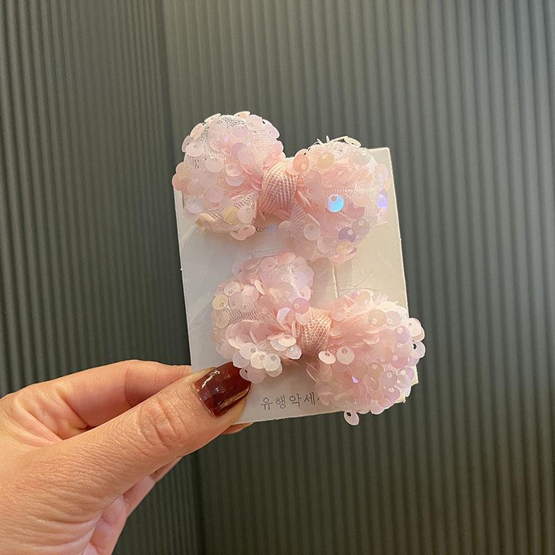 Sequin Bow Snap Hair Clips – Candy Color Princess Hairpins for Kids