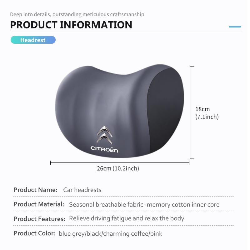 BYMF1 Car Neck Pillow Cushion Vehicle Seat Headrest Lumbar Support For Citroen C5 C1 C2 C6 C4L DS3 DS4 DS5 C-Elysee Grand Berlingo