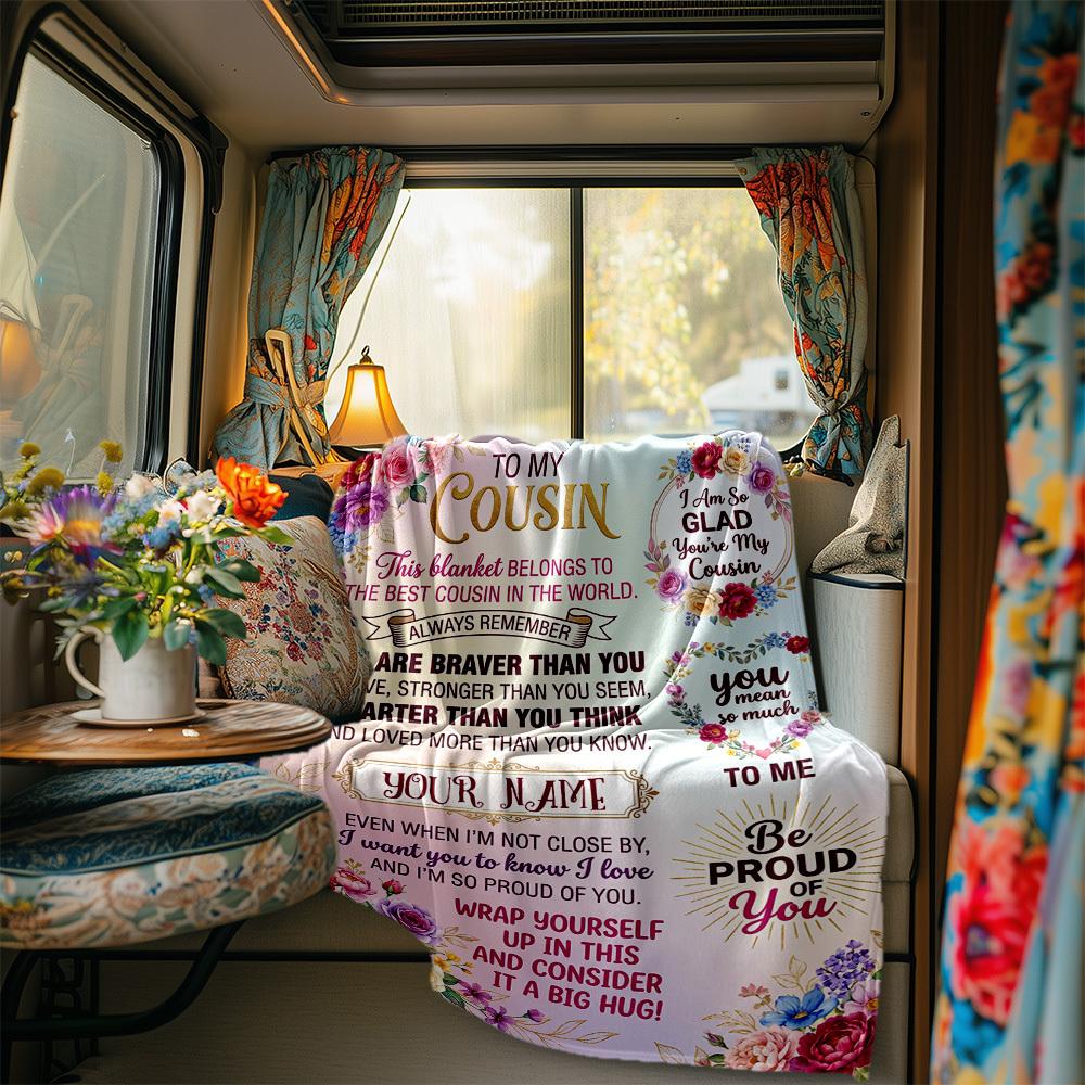 Cousin'S Inspirational Blanket Message Blanket Durable Comfort For Sofa Couch Office Bed Picnics Ideal For All Seasons Stylish Decor Perfect Gift For