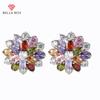 New Arrival Gorgeous Big Flower Stud Earring For Women Wedding Engage Dance Party Noble Brilliant Zircon Stone Earrings