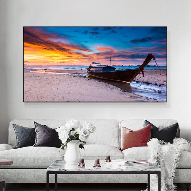 Силуэт пальм закат тропическое море пляж холст картины постеры и принты настенные художественные фотографии домашний декор без рамки