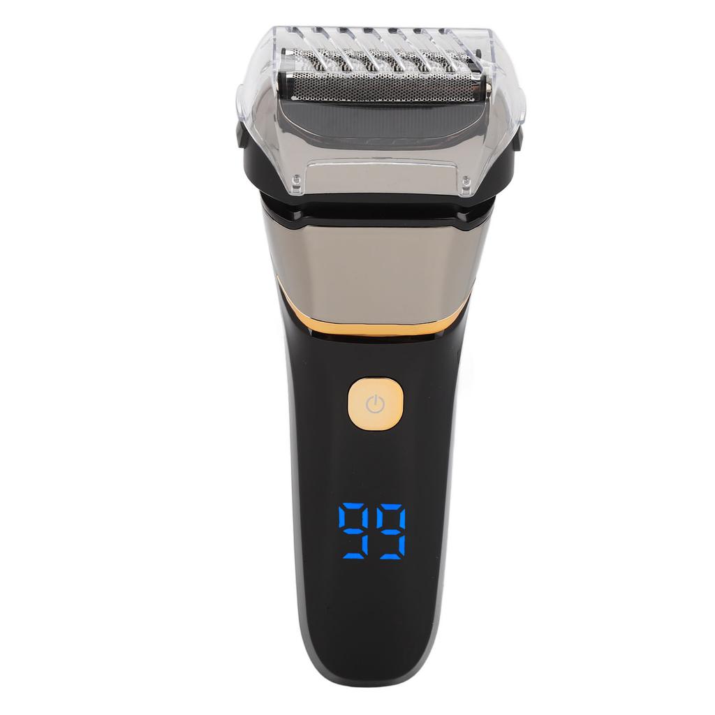 Men Cordless Electric Face Shaver Digital Display USB Rechargeable Washable for Beard Mustache Hair