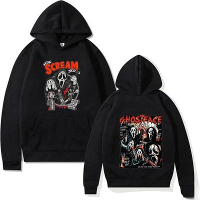 Толстовка Scream Vi Ghostface Унисекс Повседневная Свободного Кроя с Капюшоном Уличная Одежда Толстовка Пуловер Харадзюку Спортивная Одежда Для Пар Спорт