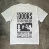 Горячий! The Doors Живой концерт в Голливуде 1968 Тур Унисекс Белая Футболка Топы футболки Мужская Женская Переиздание
