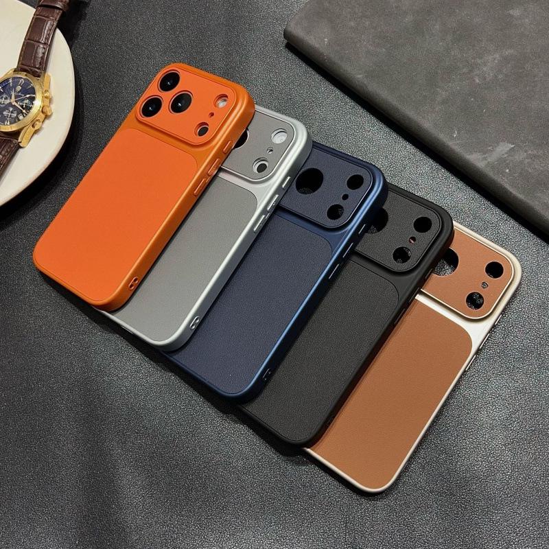 Чехол для iPhone17 Pro Max с текстурой деловой кожи, с окном для быстрой смены и полным покрытием, совместим с Apple 16.