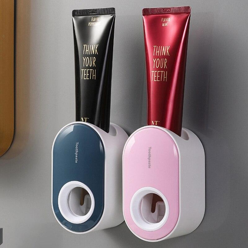 Bathroom Accessories Kits Automatic Toothpaste Dispenser Wall Mount Toothpaste Squeezer Dust-proof Toothpaste Holder Holder